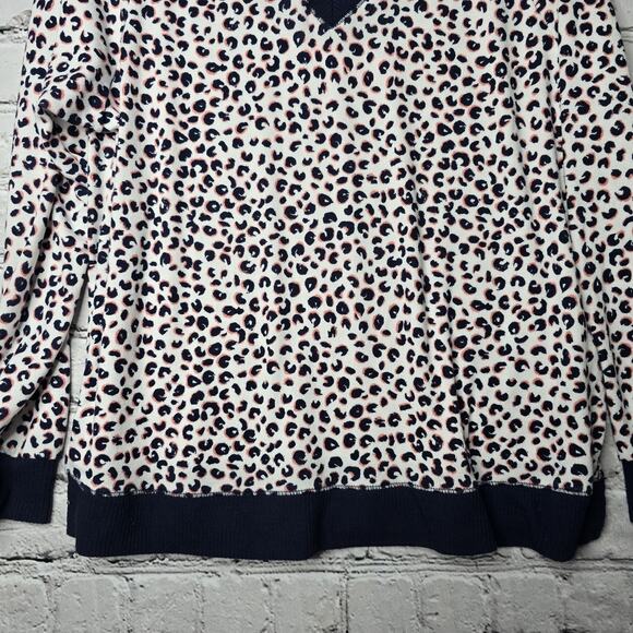Kate Spade Cheetah Leopard Animal Print Soft Pink Blue White Pajama Pj Top Med - Picture 3 of 11